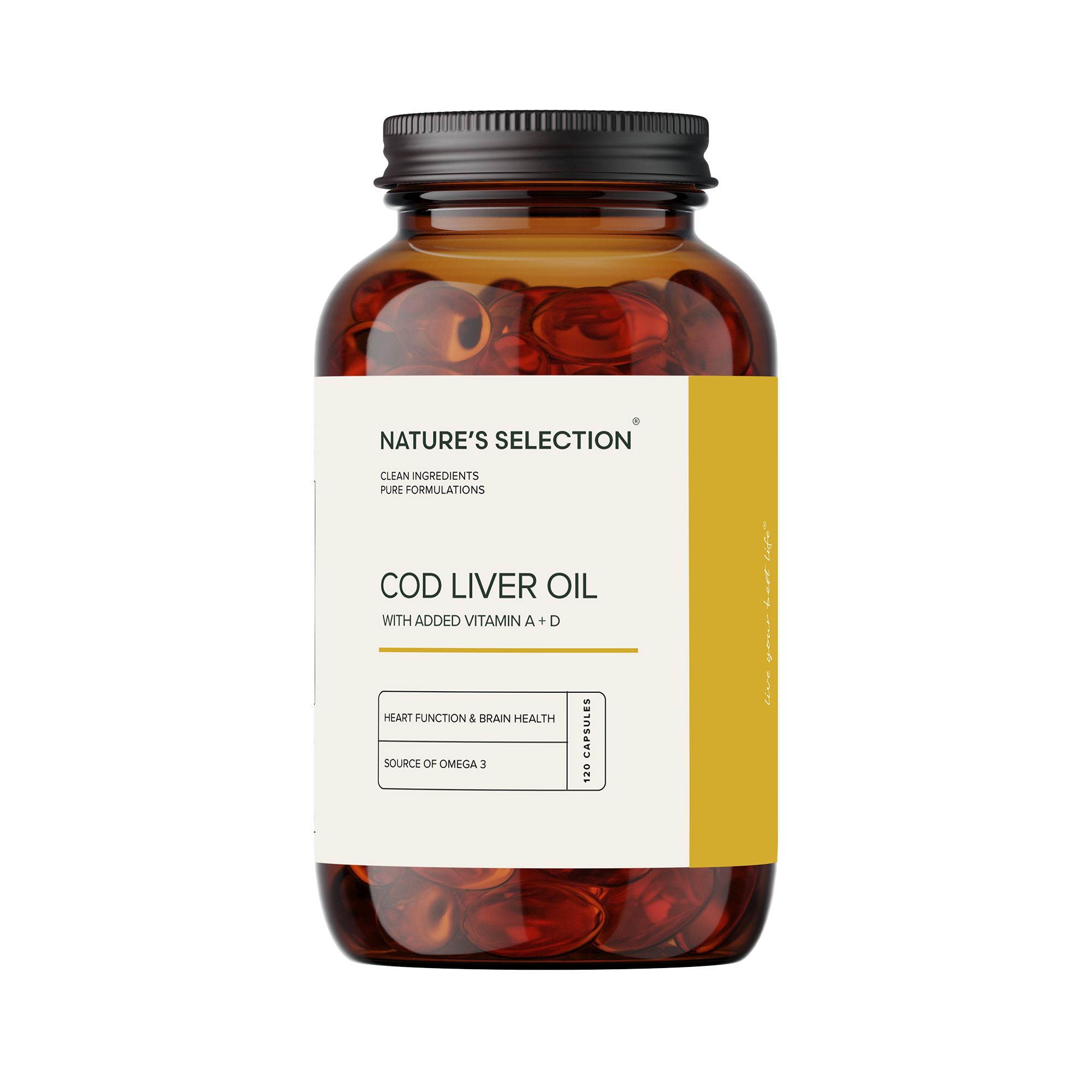 Cod Liver Oil 1000mg - Essential Omegas with Vitamins A & D